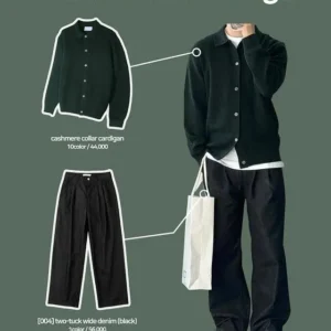 Modern Knit & Pleated Denim Set