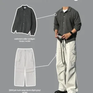 Minimalist Knit & Wide-Fit Denim Set